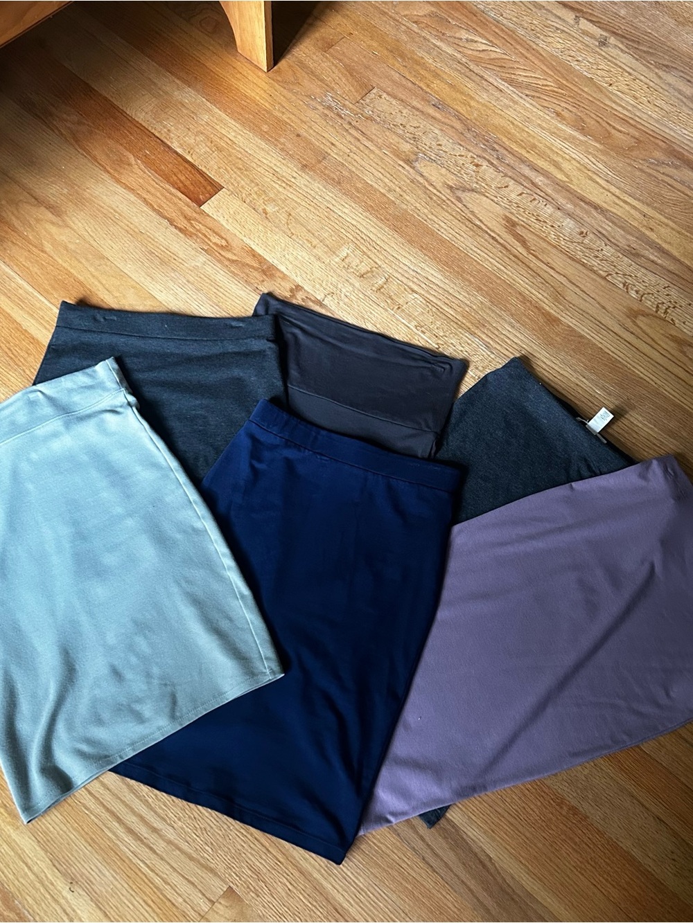 FOREVER 21 Everyday Stretch Midi Skirt- Navy, Lavender, Light Blue, Charcoal
